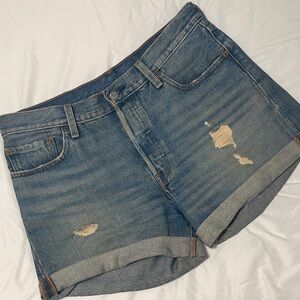Levi's Distressed Blue Jean Shorts
